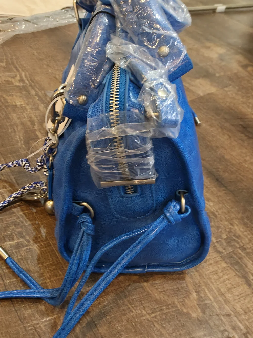 Steve Madden Blue Leather Satchel Bag - Picture 9 of 12
